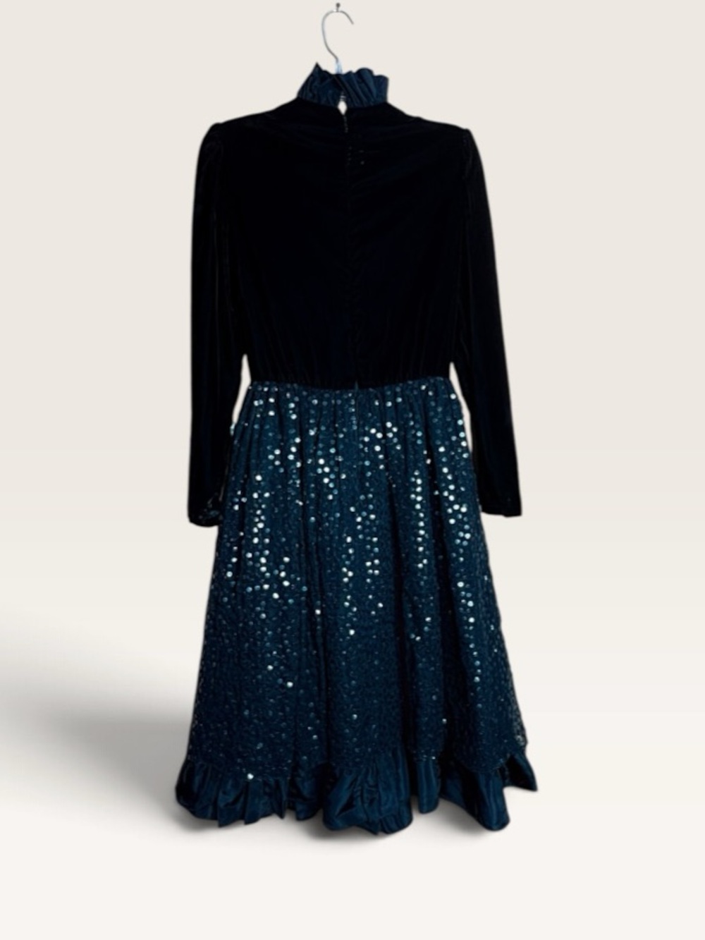 Vintage 1980s Bill Blass Collection III Velvet Sequin Party Dress Size 8